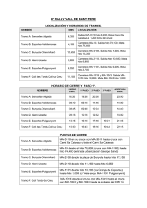 localización y horarios de tramos