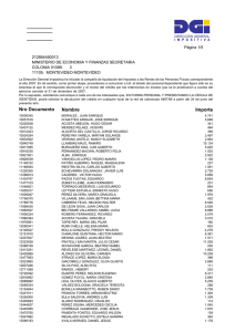 Importe Nombre Nro Documento - Dirección Nacional de Aduanas