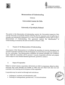 Memorandum of Understanding - Universidad Austral de Chile
