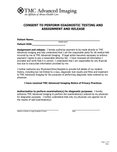consent to perform diagnostic testing and assignment and release