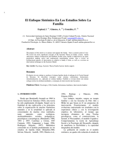 Enfoque Sist&eacute;mico en Estudios Familiares: Psicolog&iacute;a y TGS