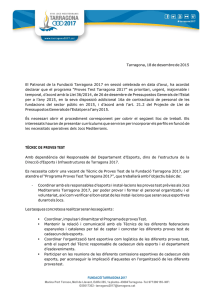 Ofertes de treball per cobrir les necessitats operatives dels Jocs