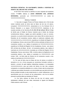 Sentencia Ordinario Civil (Divorcio) Huatabampo