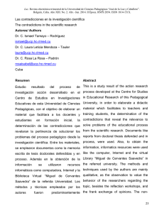 23 Las contradicciones en la investigación científica The