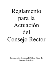 Reglamento para la actuación del Consejo Rector