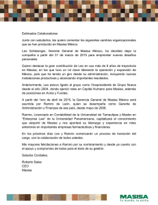 Comunicado Gerencia Masisa México. Marzo 2015