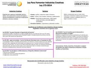 Ley 173-2014 Ley Para Fomentar Industrias Creativas