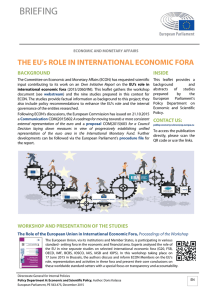 THE EU`s ROLE IN INTERNATIONAL ECONOMIC FORA