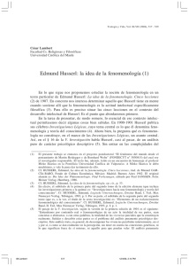 Edmund Husserl: la idea de la fenomenología (1)