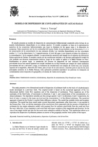 MODELO DE DISPERSION DE CONTAMINANTES EN AGUAS