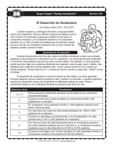 El Desarrollo de Vocabulario