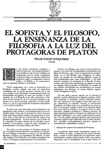 EL SOFISTA Y EL FILOSOFO, LA ENSEÑANZA DE LA FILOSOFÍA A
