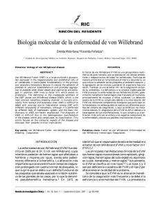 Biología molecular de la enfermedad de von Willebrand