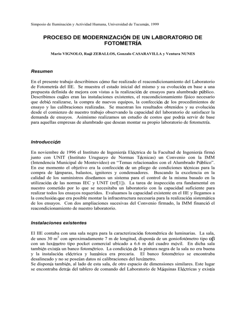 Proceso De Modernizaci N De Un Laboratorio De Fotometr A