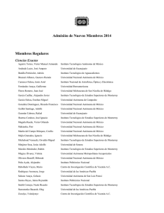 Admisión de Nuevos Miembros 2014 Miembros Regulares