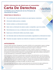 AHIMA Información de Salud para el consumidor Carta De