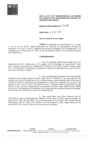 dicta acto de transferencia de bienes de ausente