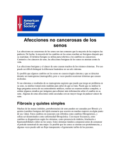 Afecciones no cancerosas de los senos