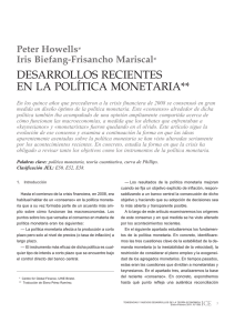 Desarrollos recientes en la política monetaria