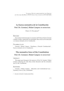 La fuerza normativa de la Constitución Prof. Dr. Germán J. Bidart
