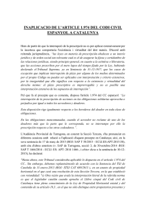 inaplicacio de l`article 1.974 del codi civil espanyol a catalunya