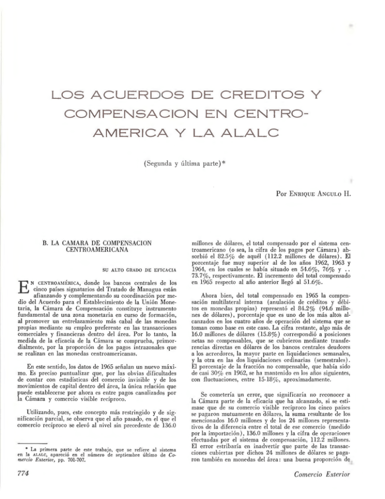 Los Acuerdos De Creditos Y Compensacion En Centroamerica Y La Alalc