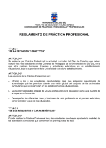 reglamento de práctica profesional - Universidad del Bío-Bío