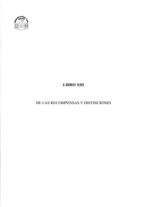 LIBRO XIII DE LAS RECOMPENSAS Y DISTINCIONES