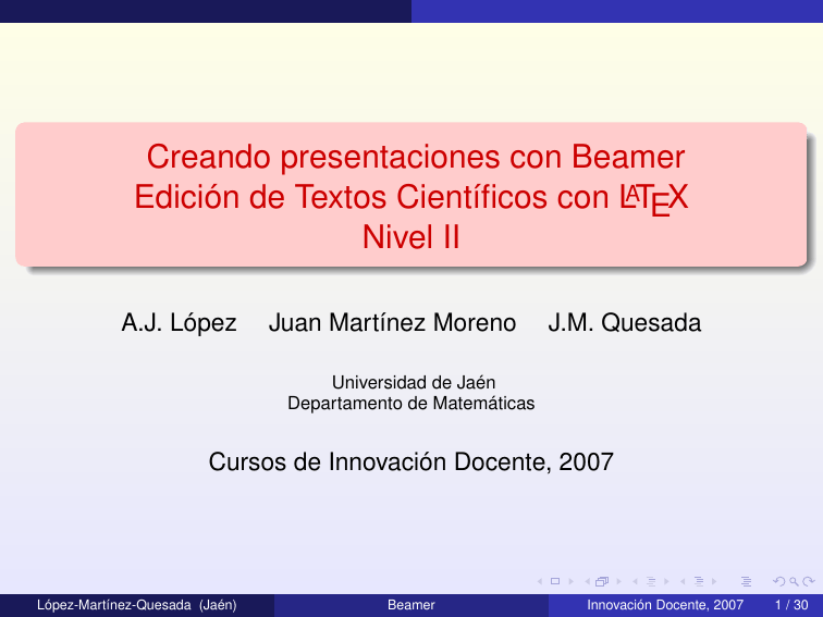 Creando Presentaciones Con Beamer Edición De Textos Científicos