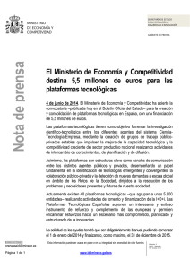 Ver noticia (pdf 38.629 KB) - Ministerio de Economía y Competitividad