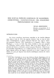 dos nuevas especies subfosiles de mamiferos