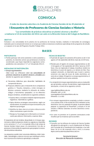 CONVOCATORIA. 1 Encuentro de Profesores de Ciencias Sociales