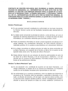 contrato de edición exclusiva que celebran la barra mexicana