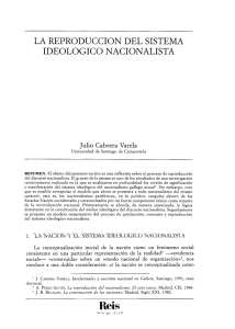 La reproducción del sistema ideológico nacionalista. Cabrera