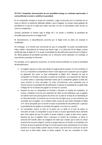 33-7/4.5 Competidor desconocedor de una penalidad entrega un