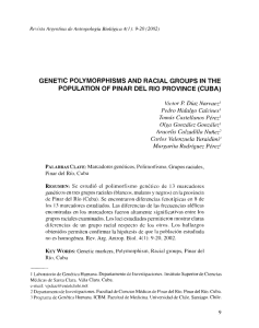 genetic polymorphisms and racial groups in the population of pinar