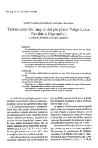 Tratamiento Quirúrgico del pie plano Valgo Laxo, Flexible o