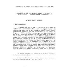 EFECTOS DE LA INFLACIÓN SOBRE EL NIVEL DE ACTIVIDAD: LA