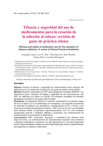 Eficacia y seguridad del uso de medicamentos para la cesación de