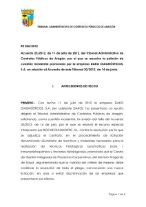 RE 026/2012 Acuerdo 25/2012, de 11 de julio de 2012, del Tribunal