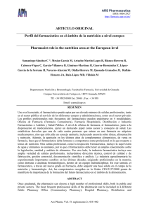 Perfil del farmacéutico en el ámbito de la nutrición a nivel europeo