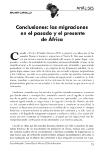 Conclusiones: las migraciones en el pasado y el presente de África