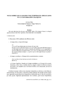 NOTAS SOBRE LOS LLAMADOS USOS TEMPORALES