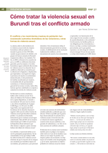 Cómo tratar la violencia sexual en Burundi tras el conflicto armado