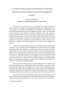 "La relación entre la justicia constitucional y el Tribunal de Justicia