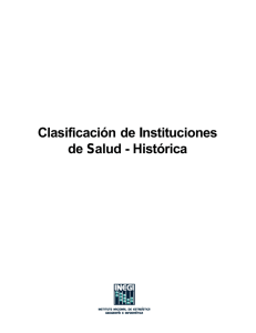 Clasificaci&oacute;n de Instituciones de Salud
