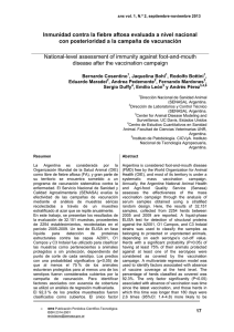 Inmunidad contra la fiebre aftosa evaluada a nivel nacional con