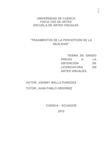 &ldquo;FRAGMENTOS DE LA PERCEPCION DE LA REALIDAD&rdquo;