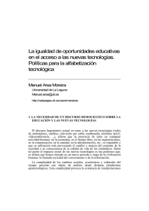 La igualdad de oportunidades educativas en el acceso a las nuevas