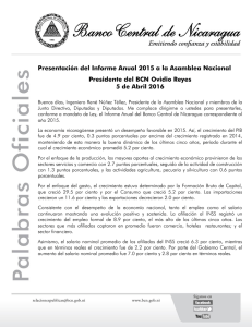 Presentación del Informe Anual 2015 a la Asamblea Nacional
